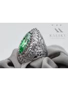 Emerald Sterling silver 925 Ring Vintage craft vrc090s